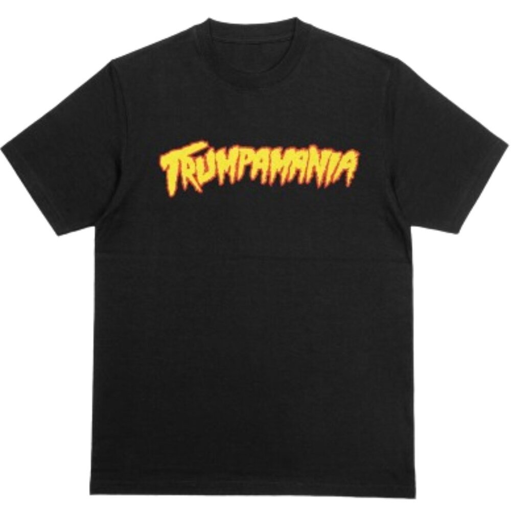 Trumpamania MAGA Trump 2024 Election Politics Men’s T-shirt Black 100% Cotton